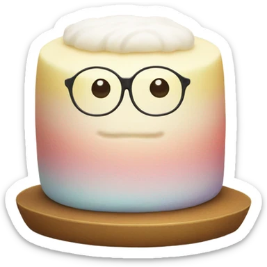 mochi, japanese cake, wearing glasses  sticker