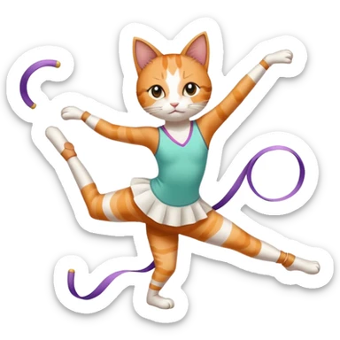 rhythmic gymnastics cat sticker
