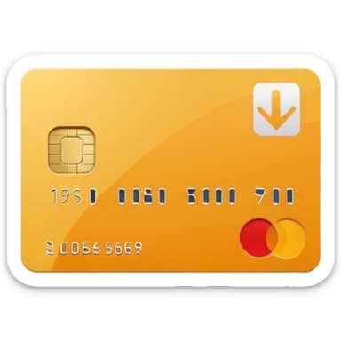 Apple style emoji of a credit card with a check mark, minimalistic, clean design, flat colors sticker