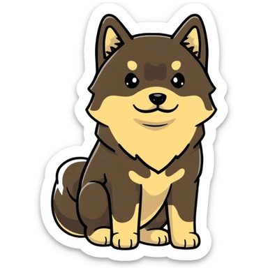 cute black Shiba Inu dog standing full body view sticker