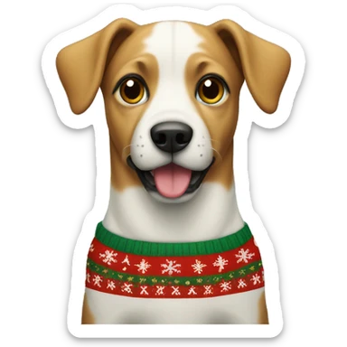 Dog in Christmas sweater  sticker