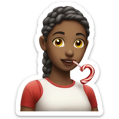 girl smoking candy cane sticker
