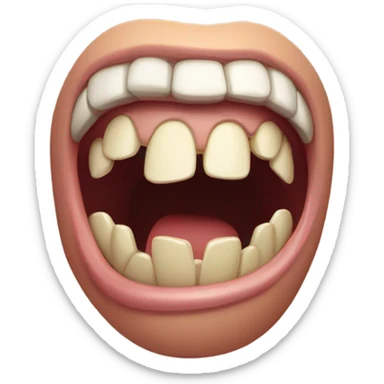 Unhinged jaw wide open, rows of teeth, crying laughing sticker