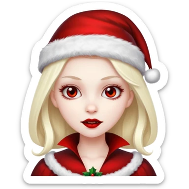 vampire girl with Christmas hat sticker