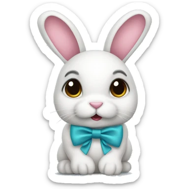 Bunny with coquette bow sticker