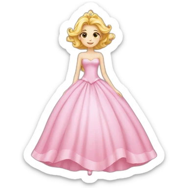 Princess pink dress cute and flower on here dress sticker