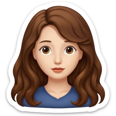 a woman with brown wavy long hair, doesnt have a face, no eyes or lips sticker