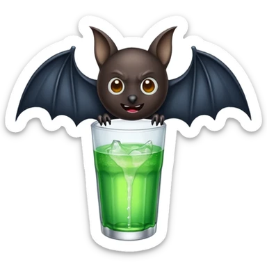 black bat drinkig sprite sticker