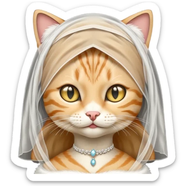 tabby cat brides sticker