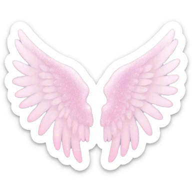 Light pink sparkly angel wings soft sticker