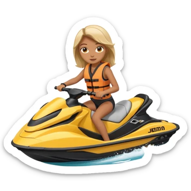 a girl on a jetski  sticker
