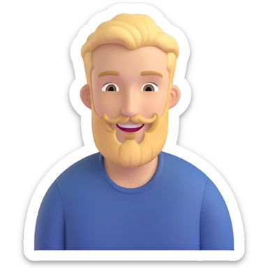 smiling blonde man with a beard, casual style sticker