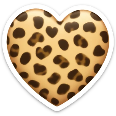 Cheetah print love heart  sticker