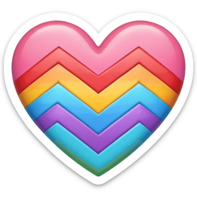 heart with rainbow chevron pattern sticker