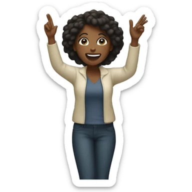 Black female praising sticker