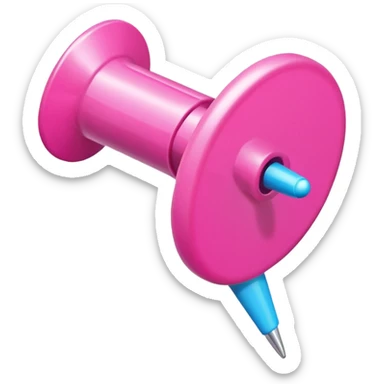 Pink push pin sticker