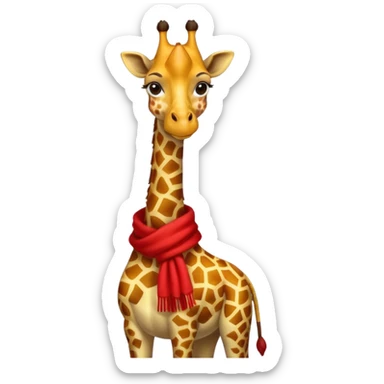 Giraffe with red Scarves sticker