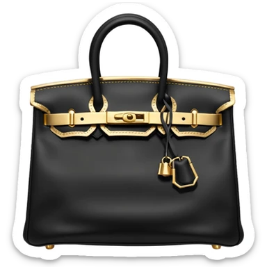 black hermes birkin with gold stitching bag sticker