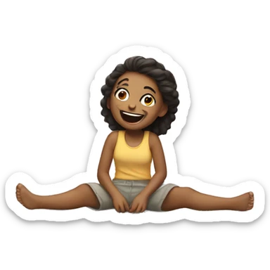 Girl laying on floor laughing sticker