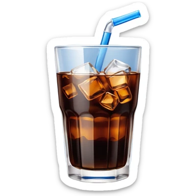 simplistic emoji of a glass of Pepsi with ice, minimal details, bold colors, no text sticker
