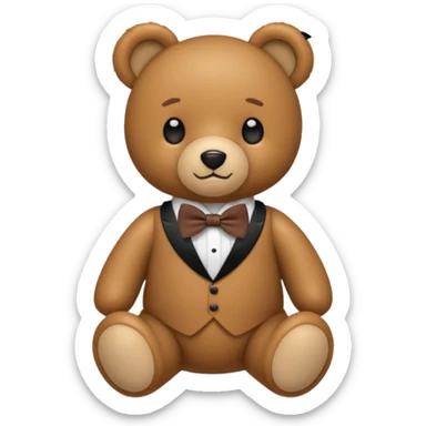 Teddy bear with bow tie sticker