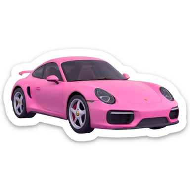 full view of a pink porsche sports car sticker