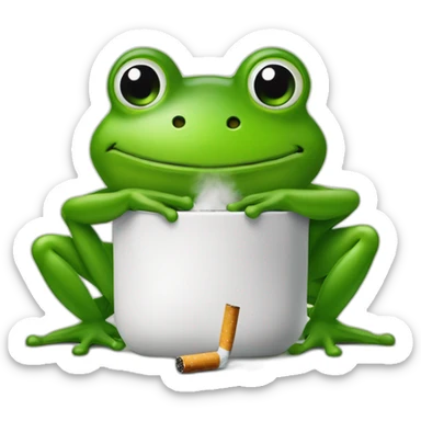 Une grenouille de vert fumant une cigarette  sticker