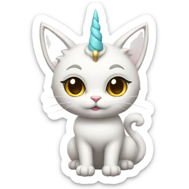 princess-cat with unicorn horn full body sticker