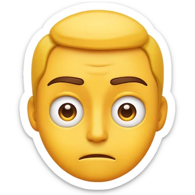 Normal yellow emoji but has the look of someone who is VERY constipated and very tense sticker
