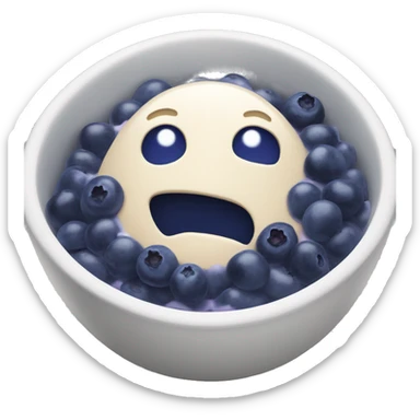Blueberry cream inside the bowl sticker
