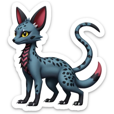 Gothic edgy dark Salandit-Umbreon-Genet-Noivern-Noibat-Serval-Hybrid (Full body) sticker