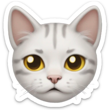 Emoji of sad cat from song meow meow meow meow (Billie eilish) sticker