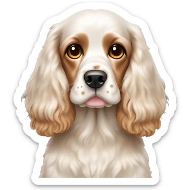 Cocker spaniel white body tan ears and freckles sticker
