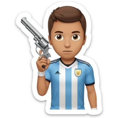 haz un turro con una biszera para atras y con un arma remera argentina pero arma de fuego que tenga un revolver  solo sticker