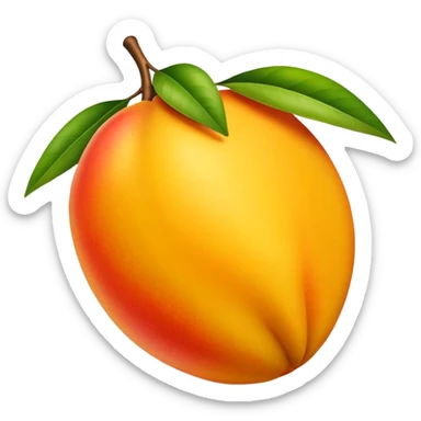 ripe juicy mango fruit sticker