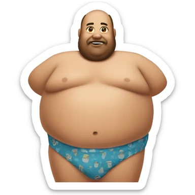 Fat man in bikini sticker
