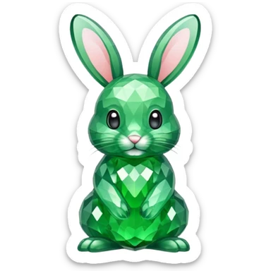 bunny made of green crystals sticker