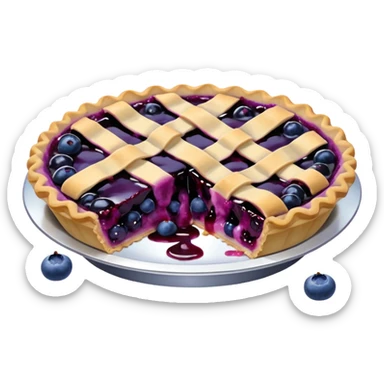 Make an emoji of a blueberry pie (small) that's broken off a bit so you can see the blueberry jam sticker