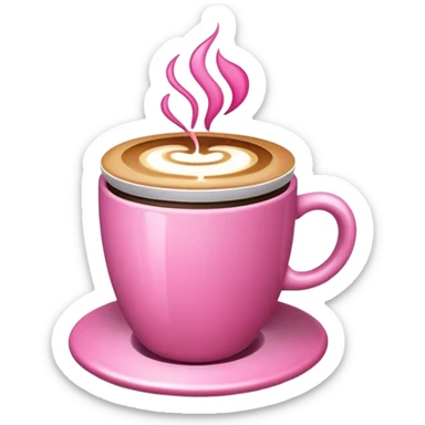 Pink coffe sticker