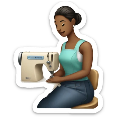 create an emoji of a seamstress sitting at the machine sewingcreate an emoji of a seamstress sitting at the machine sewing sticker