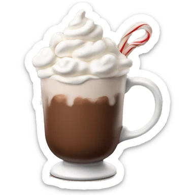 Hot chocolate with whipped cream and marshmallows sticker