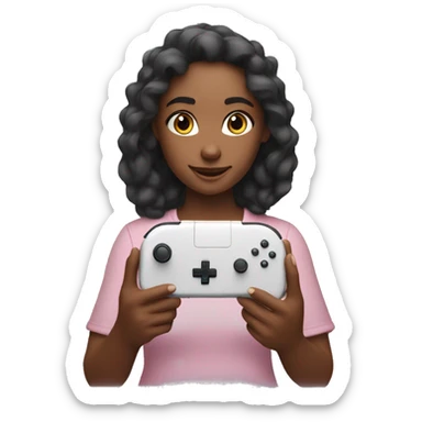 Self care girl playing nintendo switch sticker