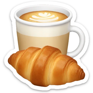 Flat white with croissant sticker
