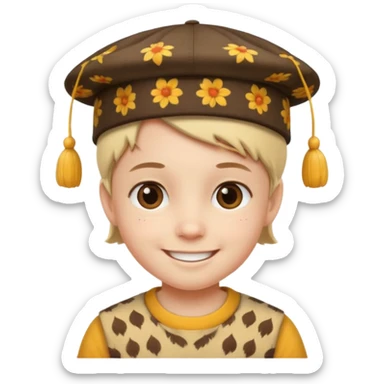 print hat with kid sticker