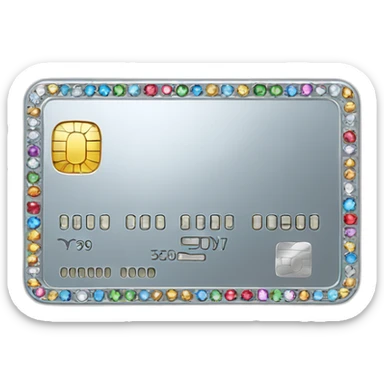 Silver credit card with gems sticker