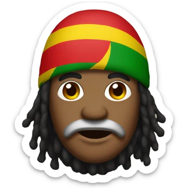 Jamaican emoji wearing a Rasta tam sticker