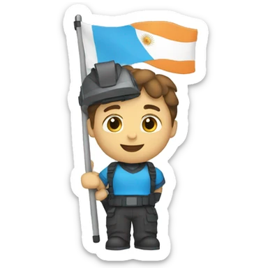 a video editor with an argentinian flag on the background sticker