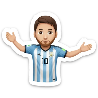 Lionel Messi soccer player in Argentina jersey number 10 sticker