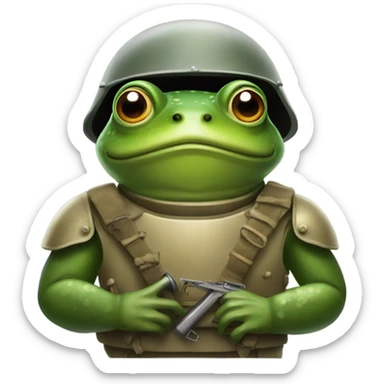 A frog with WW2 armor sticker