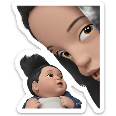 adorable black haired boys sticker